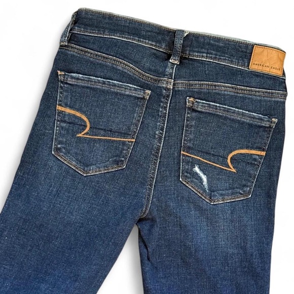 American Eagle Women’s Size 4 Short Skinny Distressed Blue Jeans - Picture 7 of 7